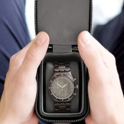 Stackers Schwarze Reise-Uhrenbox mit Reißverschluss* Geschenke Für Den Bräutigam | Uhrenboxen