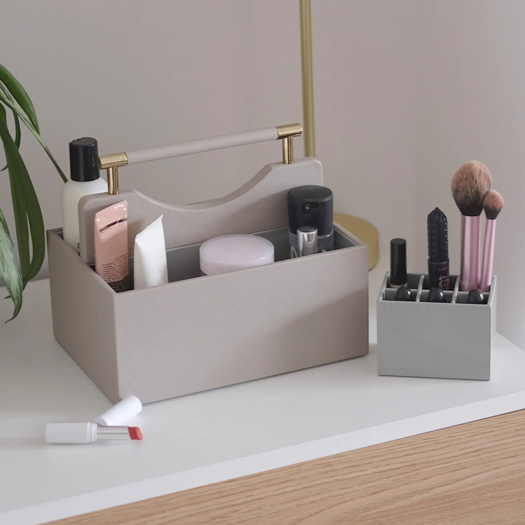 Stackers Taupe Cosmetic Organizer* Geschenke Für Die Braut | Makeup-organisatoren