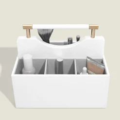 Stackers Weißer Kieselstein-Kosmetik-Organizer* Geschenke Für Die Braut | Makeup-organisatoren