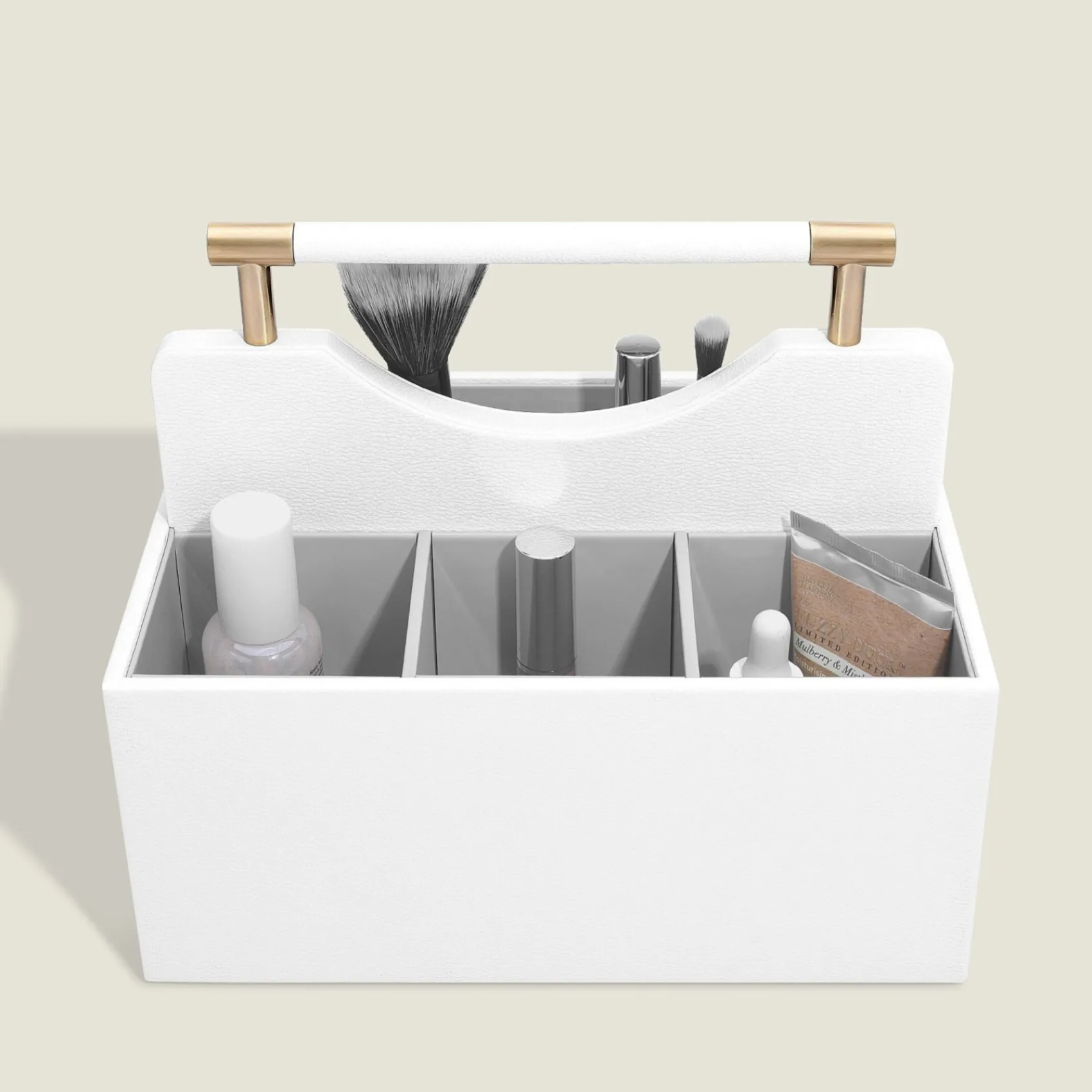 Stackers Weißer Kieselstein-Kosmetik-Organizer* Geschenke Für Die Braut | Makeup-organisatoren