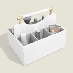 Stackers Weißer Kieselstein-Kosmetik-Organizer* Geschenke Für Die Braut | Makeup-organisatoren