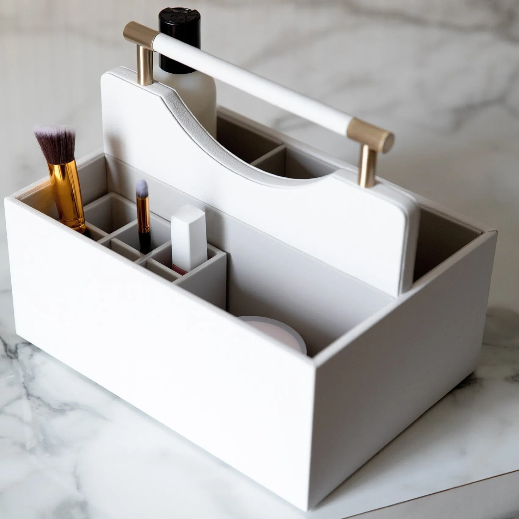 Stackers Weißer Kieselstein-Kosmetik-Organizer* Geschenke Für Die Braut | Makeup-organisatoren