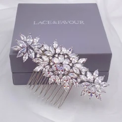 Lace & Favour Sundance glitzernde Kristall Hochzeit Haar Kamm* Abschlussball Haarspangen & Kämme | Haarschmuck Aus Kristall