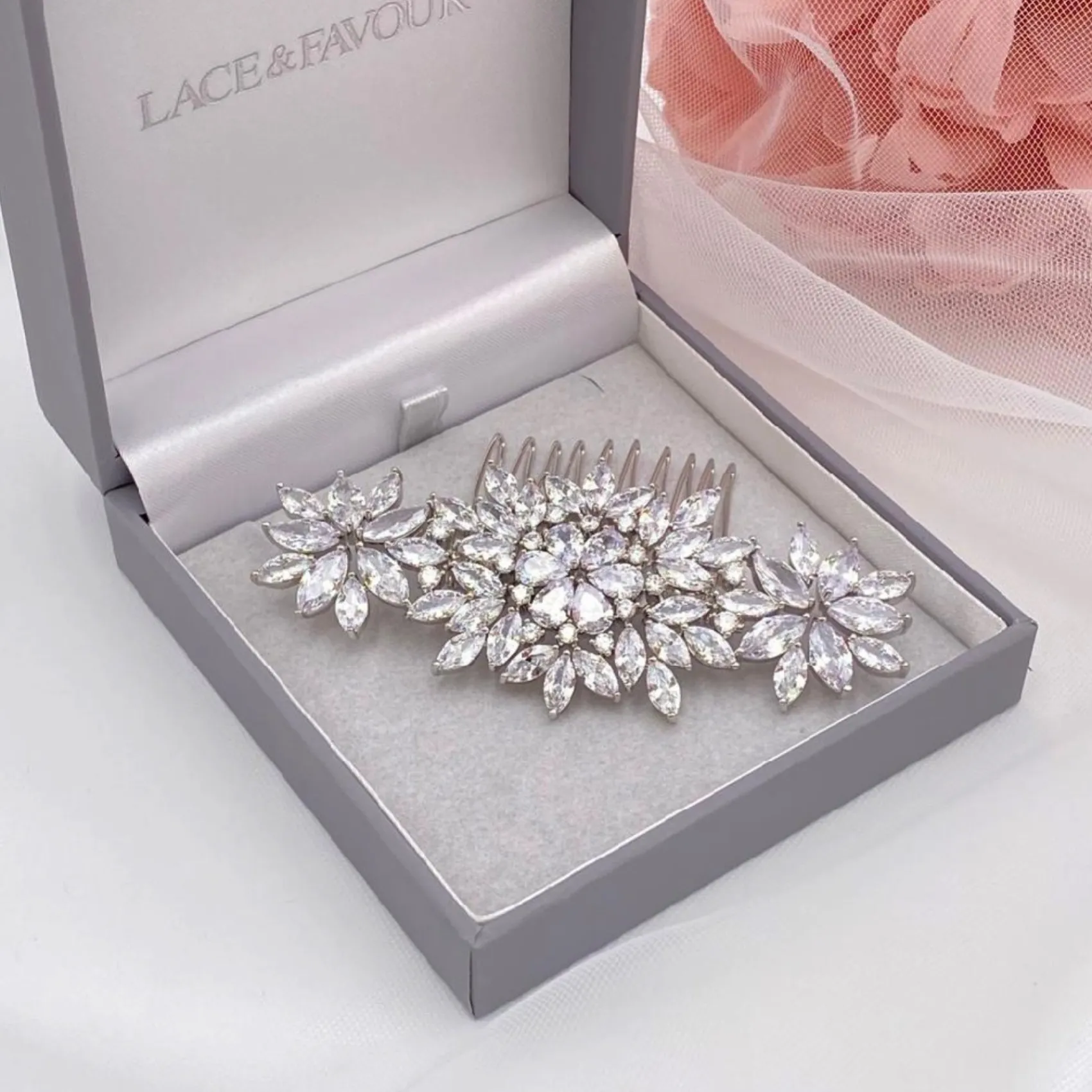 Lace & Favour Sundance glitzernde Kristall Hochzeit Haar Kamm* Abschlussball Haarspangen & Kämme | Haarschmuck Aus Kristall