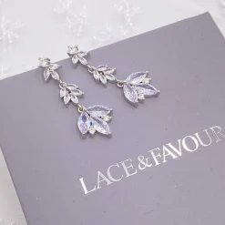 Lace & Favour Tansania Cubic Zirkonia Tropfen-Ohrringe* Silberner Abschlussball-schmuck | Abschlussball-ohrringe