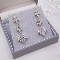 Lace & Favour Tansania Cubic Zirkonia Tropfen-Ohrringe* Silberner Abschlussball-schmuck | Abschlussball-ohrringe