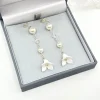 Beads & Beyond Tautropfen Lange florale Tropfenohrringe* Silberner Hochzeitsschmuck | Hochzeits-ohrringe
