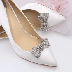 Lace & Favour Tiffany Silber Diamante Bogen Schuh Clips* Geschenke Für Die Braut | Schuhclips