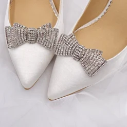 Lace & Favour Tiffany Silber Diamante Bogen Schuh Clips* Geschenke Für Die Braut | Schuhclips