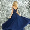 Tiffanys Prom Tiffanys Roxy Navy Abschlussballkleid* Tiffanys Illusion Prom Kleider | Marineblaue Ballkleider