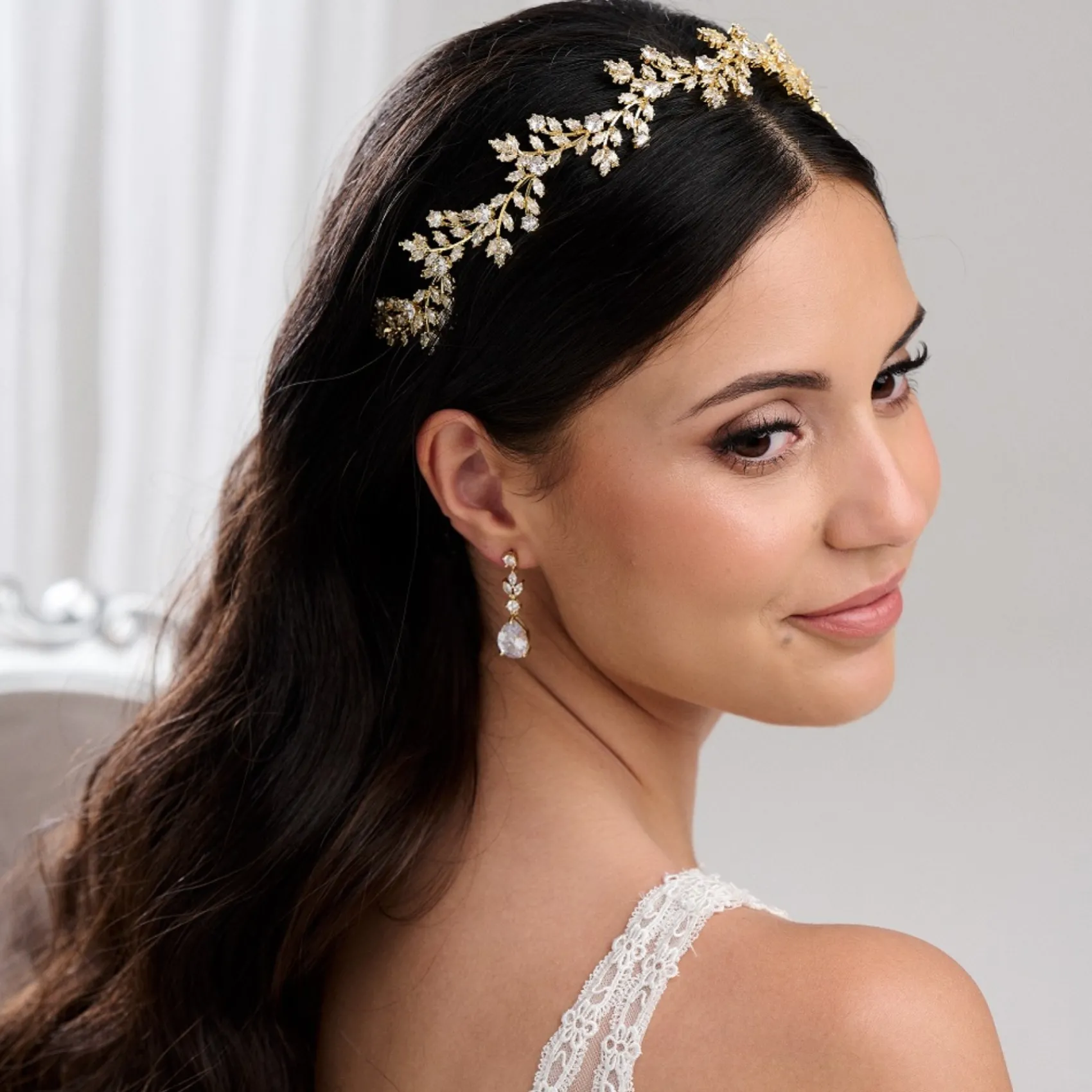 Lace & Favour Veneto Gold Crystal Leaves Hochzeit Stirnband* Abschlussball-haarbänder & Tiaras | Haarschmuck Aus Kristall
