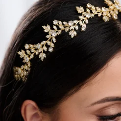 Lace & Favour Veneto Gold Crystal Leaves Hochzeit Stirnband* Abschlussball-haarbänder & Tiaras | Haarschmuck Aus Kristall