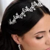 Lace & Favour Venito Silber Kristall Blätter Hochzeit Stirnband* Abschlussball-haarbänder & Tiaras | Haarschmuck Aus Kristall