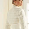 Bianco Evento Weiß Elfenbein Kunstfell 3/4 Ärmel Hochzeit Bolero E304* Jacken, Umhänge Und Schals Aus Kunstfell | Boleros Und Jacken Für Hochzeiten