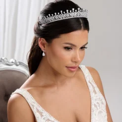 Lace & Favour Windsor kubischer Zirkon Kristall Hochzeit Tiara* Vintage-kopfbedeckungen | Haarschmuck Aus Kristall