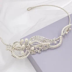 Twilight Designs Yvette Vintage Diamante und Perle Seite Stirnband* Vintage-kopfbedeckungen | Perlen-haarschmuck